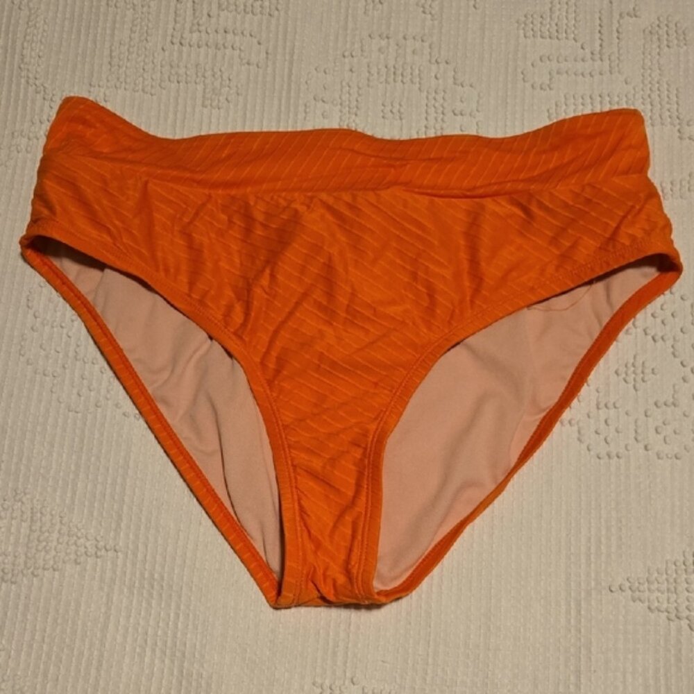 Orange/Bright Coral High-Waist Women’s Bikini Bottom